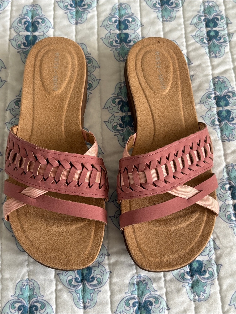 Easy Sprit Pink Mauve Slip On Sandals 7